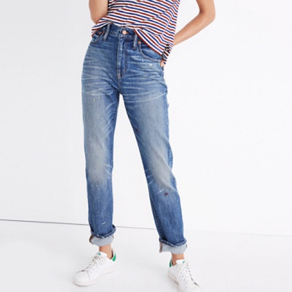 Madewell high rise slim boyfriend jean painter